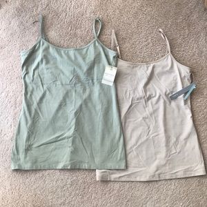 Set of 2! NWT Sage green and khaki tank tops